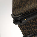 FENDI Zucca Canvas Carry Case Boston Bag Black Brown Auth mr869-22