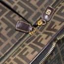 FENDI Zucca Canvas Carry Case Boston Bag Black Brown Auth mr869-30
