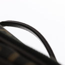 FENDI Zucca Canvas Carry Case Boston Bag Black Brown Auth mr869-15