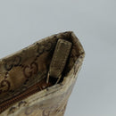 GUCCI GG Crystal Sherry Line Hand Bag Gray Gold Brown Auth mr876-15