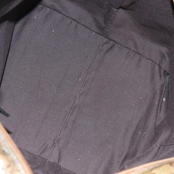 GUCCI GG Crystal Sherry Line Hand Bag Gray Gold Brown Auth mr876