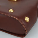 Salvatore Ferragamo Hand Bag Leather Brown Gold Auth mr885-8