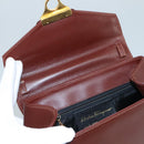 Salvatore Ferragamo Hand Bag Leather Brown Gold Auth mr885-10