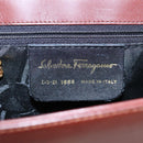 Salvatore Ferragamo Hand Bag Leather Brown Gold Auth mr885-12