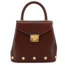 Salvatore Ferragamo Hand Bag Leather Brown Gold Auth mr885-13