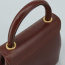 Salvatore Ferragamo Hand Bag Leather Brown Gold Auth mr885-6