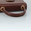 Salvatore Ferragamo Hand Bag Leather Brown Gold Auth mr885-7