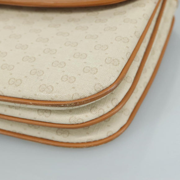 GUCCI Micro GG Supreme Shoulder Bag PVC Leather White Auth mr903