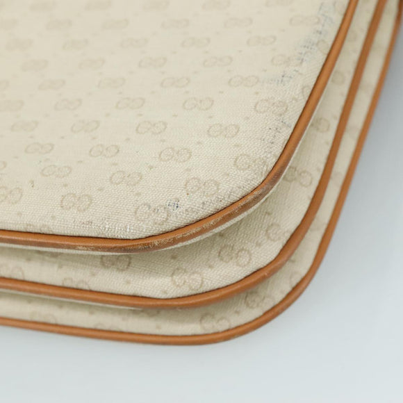 GUCCI Micro GG Supreme Shoulder Bag PVC Leather White Auth mr903