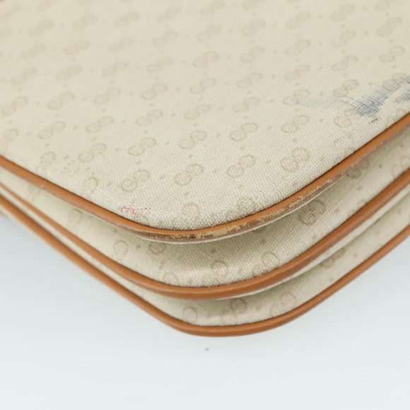 GUCCI Micro GG Supreme Shoulder Bag PVC Leather White Auth mr903