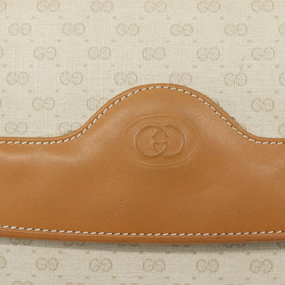 GUCCI Micro GG Supreme Shoulder Bag PVC Leather White Auth mr903