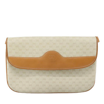 GUCCI Micro GG Supreme Shoulder Bag PVC Leather White Auth mr903 - 0