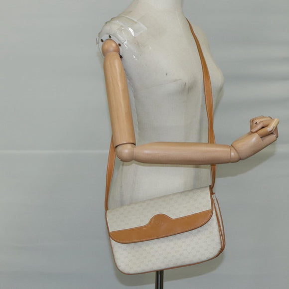 GUCCI Micro GG Supreme Shoulder Bag PVC Leather White Auth mr903