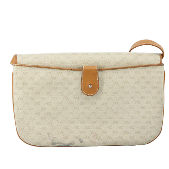 GUCCI Micro GG Supreme Shoulder Bag PVC Leather White Auth mr903