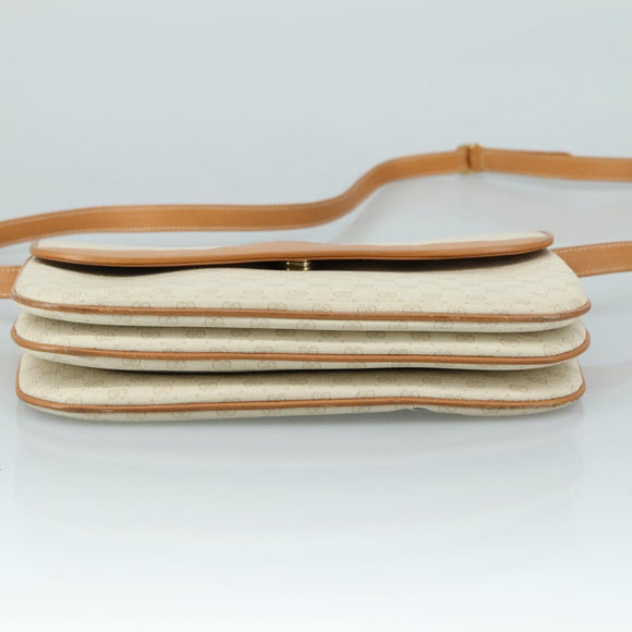 GUCCI Micro GG Supreme Shoulder Bag PVC Leather White Auth mr903