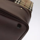 Burberrys Nova Check Boston Bag PVC Leather Beige Auth mr913-15