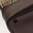 Burberrys Nova Check Boston Bag PVC Leather Beige Auth mr913-16