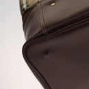 Burberrys Nova Check Boston Bag PVC Leather Beige Auth mr913-18