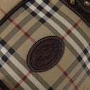 Burberrys Nova Check Boston Bag PVC Leather Beige Auth mr913-19