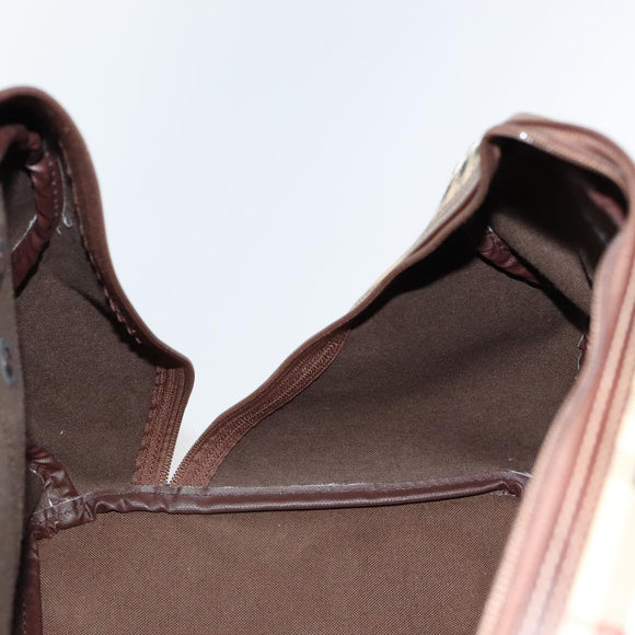 Burberrys Nova Check Boston Bag PVC Leather Beige Auth mr913