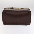 Burberrys Nova Check Boston Bag PVC Leather Beige Auth mr913-5