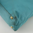 PRADA Tote Bag Nylon Blue Gold Auth mr916-16