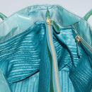 PRADA Tote Bag Nylon Blue Gold Auth mr916-19