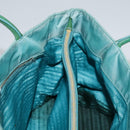 PRADA Tote Bag Nylon Blue Gold Auth mr916-20