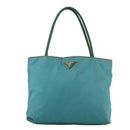 PRADA Tote Bag Nylon Blue Gold Auth mr916-13