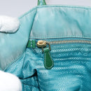 PRADA Tote Bag Nylon Blue Gold Auth mr916-21