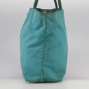 PRADA Tote Bag Nylon Blue Gold Auth mr916-3