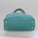 PRADA Tote Bag Nylon Blue Gold Auth mr916-5