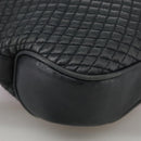 BALLY Chain Tote Bag Leather Black Gold Auth mr918-9