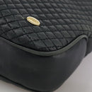 BALLY Chain Tote Bag Leather Black Gold Auth mr918-14