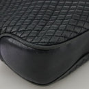 BALLY Chain Tote Bag Leather Black Gold Auth mr918-15