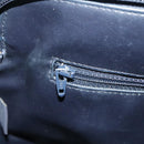 BALLY Chain Tote Bag Leather Black Gold Auth mr918-22