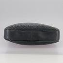 BALLY Chain Tote Bag Leather Black Gold Auth mr918-5