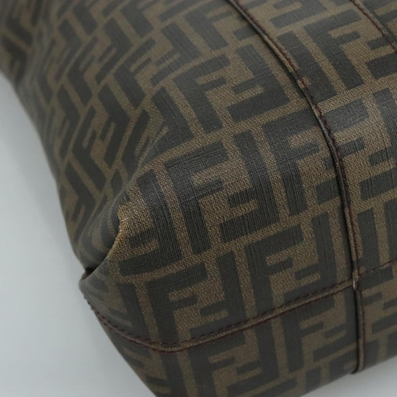 FENDI Zucca Canvas Tote Bag PVC Brown Black 7Va196 Auth mr923