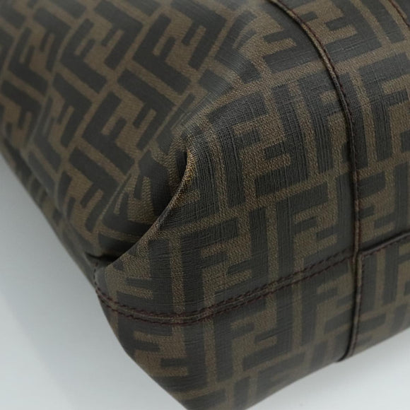 FENDI Zucca Canvas Tote Bag PVC Brown Black 7Va196 Auth mr923