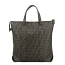 FENDI Zucca Canvas Tote Bag PVC Brown Black 7Va196 Auth mr923-2