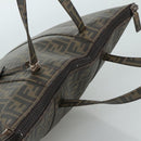 FENDI Zucca Canvas Tote Bag PVC Brown Black 7Va196 Auth mr923-6