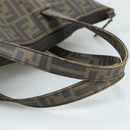 FENDI Zucca Canvas Tote Bag PVC Brown Black 7Va196 Auth mr923-7