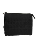 FENDI Zucchino Canvas Pouch Black Auth mr924-1