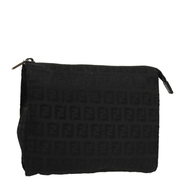 FENDI Zucchino Canvas Pouch Black Auth mr924
