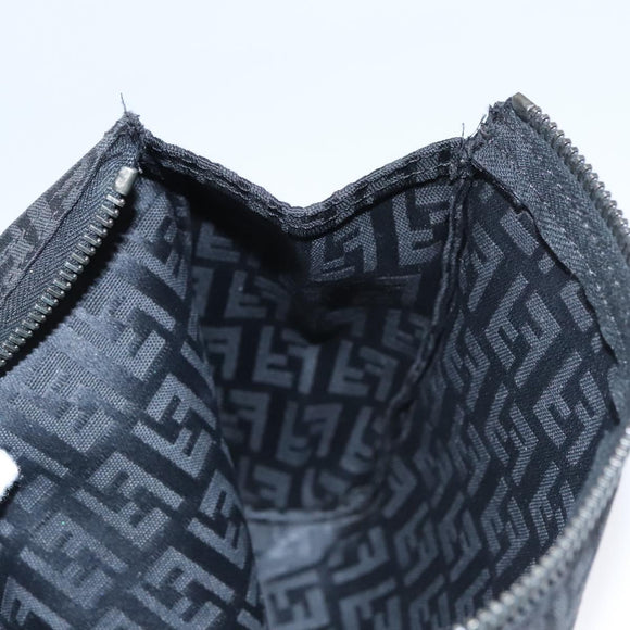 FENDI Zucchino Canvas Pouch Black Auth mr924