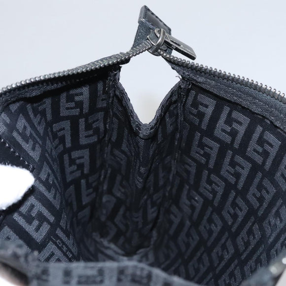 FENDI Zucchino Canvas Pouch Black Auth mr924