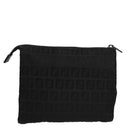 FENDI Zucchino Canvas Pouch Black Auth mr924-2