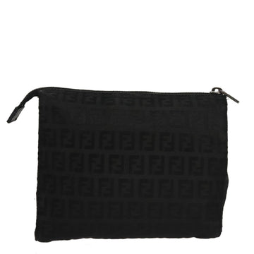 FENDI Zucchino Canvas Pouch Black Auth mr924 - 0