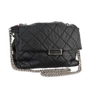Stella MacCartney Chain Hand Bag Leather 2way Black Silver Auth mr934-1