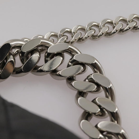 Stella MacCartney Chain Hand Bag Leather 2way Black Silver Auth mr934